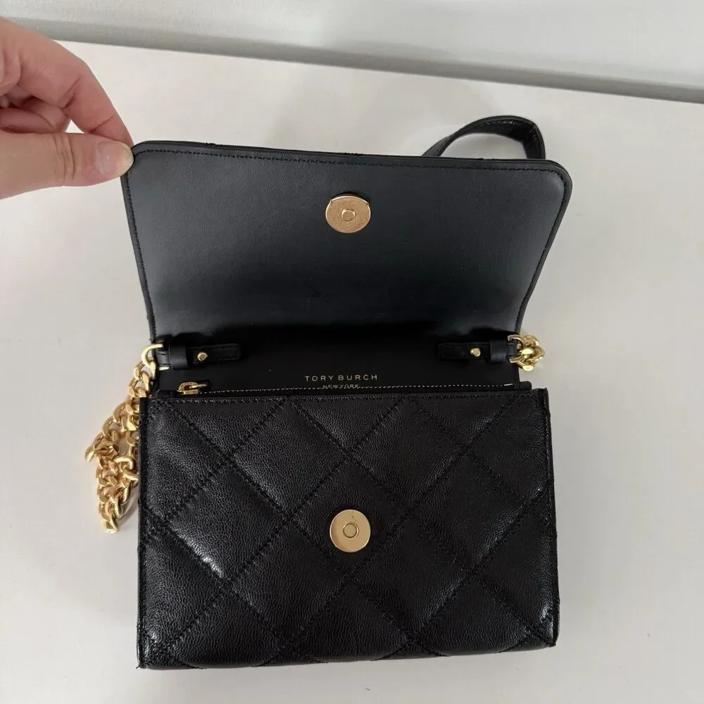 Tory Burch Willa Chain Wallet Crossbody Bag Black With Dust bag